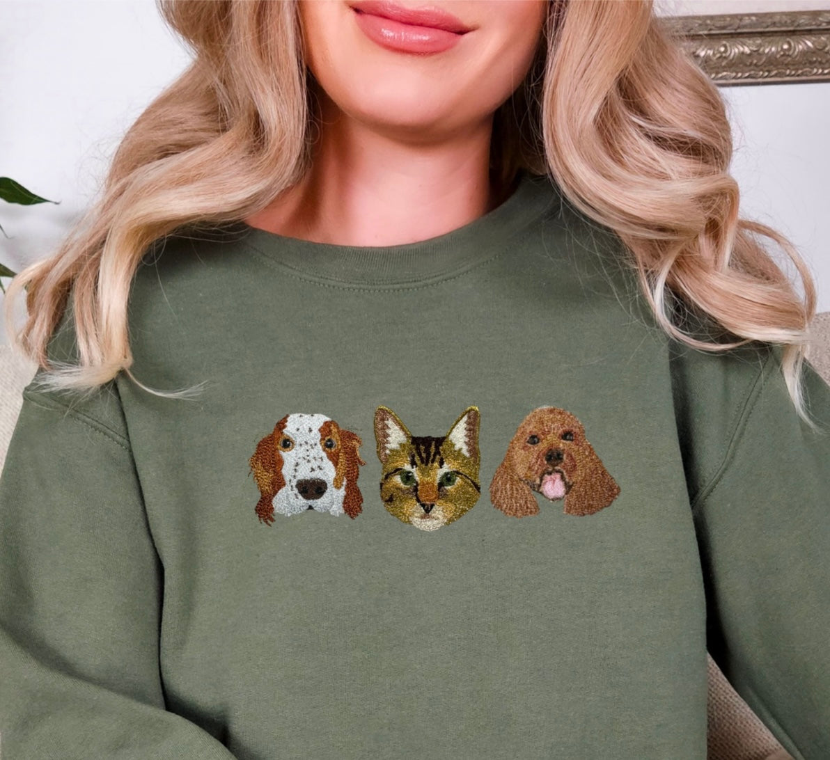 Embroidered Unisex Pet Pawtrait Opal Organic Sweatshirt